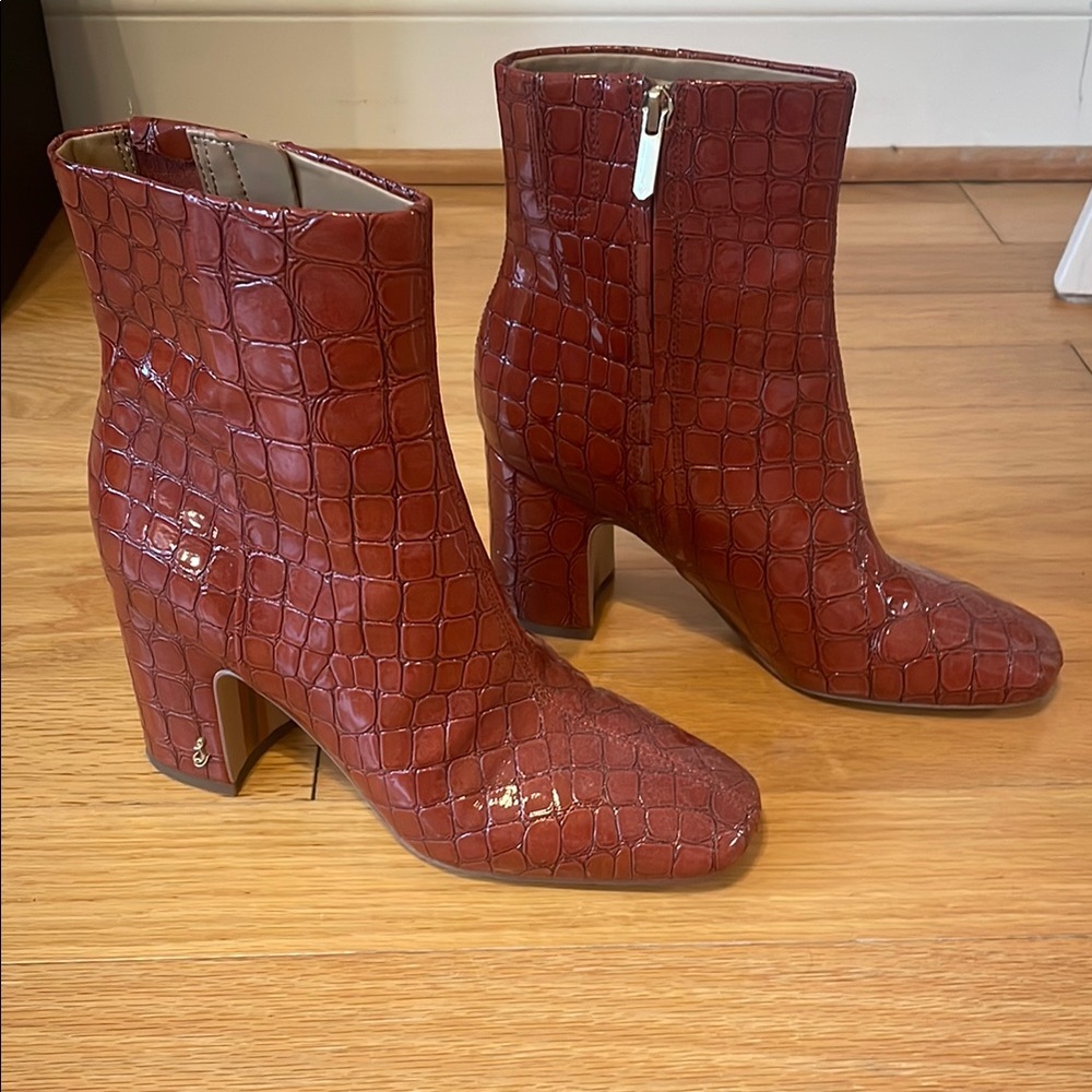 Sam Edelman Croc Ankle Boots size 7